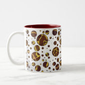 Giraffe Brown and Yellow Print Tweekleurige Koffiemok (Links)