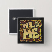 Giraffe Brown and Yellow Print Vierkante Button 5,1 Cm (Voorkant /achterkant)