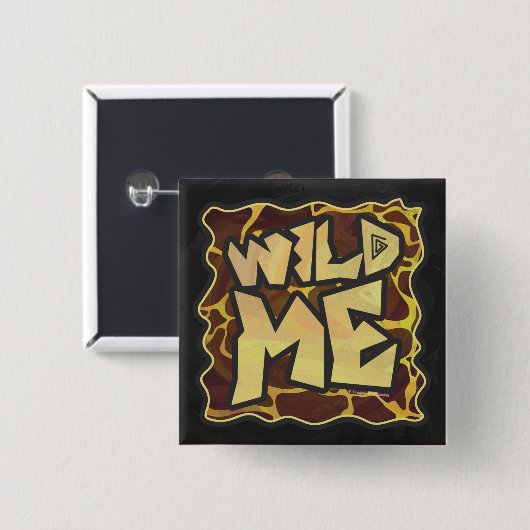 Giraffe Brown and Yellow Print Vierkante Button 5,1 Cm (Voorkant /achterkant)