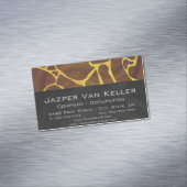 Giraffe Brown and Yellow Print Visitekaartje Magneet (Voorbeeld)