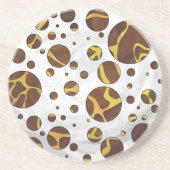 Giraffe Brown and Yellow Print Zandsteen Onderzetter (Voorkant)