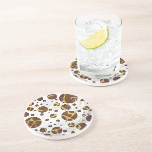 Giraffe Brown and Yellow Print Zandsteen Onderzetter