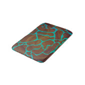 Giraffe Brown en Blauwgroen print Badmat (Gekanteld)