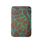 Giraffe Brown en Blauwgroen print Badmat (Voorkant Verticaal)