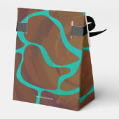 Giraffe Brown en Blauwgroen print Bedankdoosjes (Achterkant)