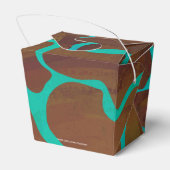 Giraffe Brown en Blauwgroen print Bedankdoosjes (Achterkant)