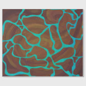 Giraffe Brown en Blauwgroen print Cadeaupapier (Vlak)