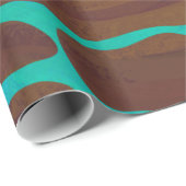 Giraffe Brown en Blauwgroen print Cadeaupapier (Rol Hoek)