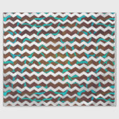 Giraffe Brown en Blauwgroen print Cadeaupapier (Vlak)