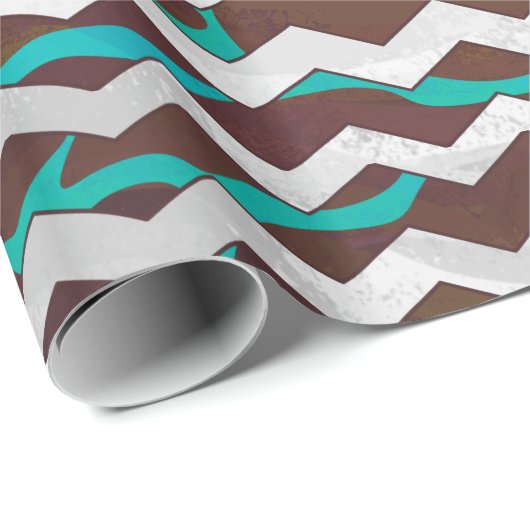 Giraffe Brown en Blauwgroen print Cadeaupapier (Rol Hoek)