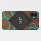 Giraffe Brown en Blauwgroen print Case-Mate iPhone Case (Achterkant (horizontaal))