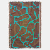 Giraffe Brown en Blauwgroen print Deken (Voorkant Verticaal)