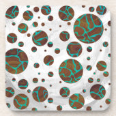 Giraffe Brown en Blauwgroen print Drankjes Onderzetter (Voorkant)