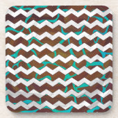 Giraffe Brown en Blauwgroen print Drankjes Onderzetter (Voorkant)