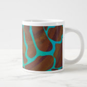 Giraffe Brown en Blauwgroen print Grote Koffiekop (Rechts)