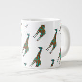 Giraffe Brown en Blauwgroen print Grote Koffiekop (Voorkant rechts)