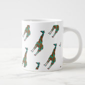 Giraffe Brown en Blauwgroen print Grote Koffiekop (Rechts)