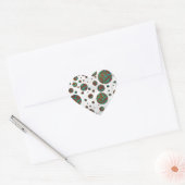 Giraffe Brown en Blauwgroen print Hart Sticker (Envelop)