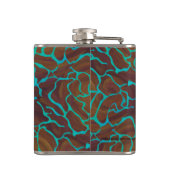 Giraffe Brown en Blauwgroen print Heupfles (Achterkant)