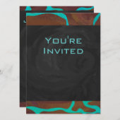 Giraffe Brown en Blauwgroen print Kaart (Voorkant / Achterkant)