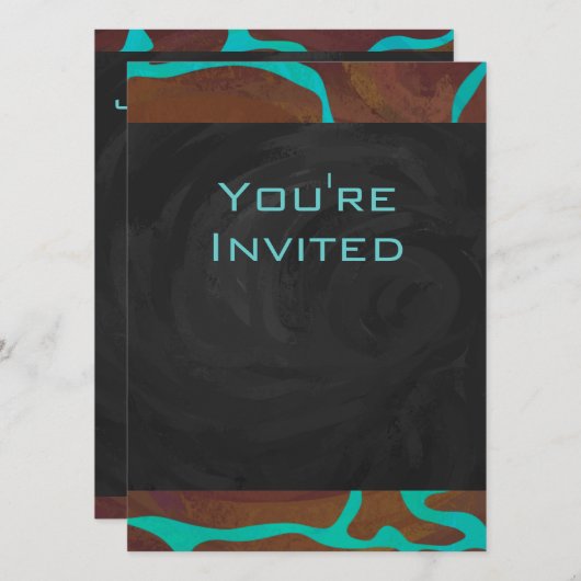 Giraffe Brown en Blauwgroen print Kaart (Voorkant / Achterkant)