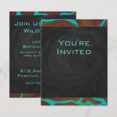 Giraffe Brown en Blauwgroen print Kaart (Voorkant / Achterkant)