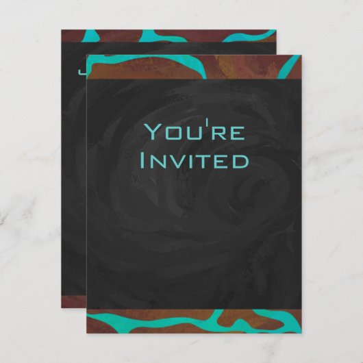 Giraffe Brown en Blauwgroen print Kaart (Voorkant / Achterkant)