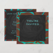 Giraffe Brown en Blauwgroen print Kaart (Voorkant / Achterkant)