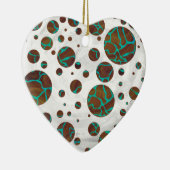 Giraffe Brown en Blauwgroen print Keramisch Ornament (Rechts)