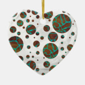 Giraffe Brown en Blauwgroen print Keramisch Ornament (Voorkant)