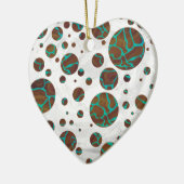Giraffe Brown en Blauwgroen print Keramisch Ornament (Links)