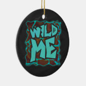 Giraffe Brown en Blauwgroen print Keramisch Ornament (Rechts)