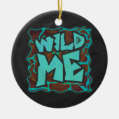 Giraffe Brown en Blauwgroen print Keramisch Ornament (Voorkant)