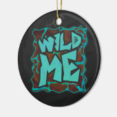 Giraffe Brown en Blauwgroen print Keramisch Ornament (Links)