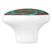 Giraffe Brown en Blauwgroen print Keramische Knop (Zijkant)