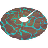 Giraffe Brown en Blauwgroen print Kerstboom Rok (Gekanteld)