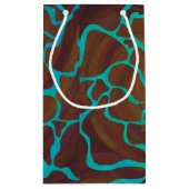 Giraffe Brown en Blauwgroen print Klein Cadeauzakje (Achterkant)