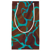 Giraffe Brown en Blauwgroen print Klein Cadeauzakje (Voorkant)