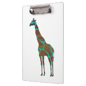 Giraffe Brown en Blauwgroen print Klembord (Links)