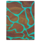 Giraffe Brown en Blauwgroen print Klembord (Achterkant)