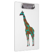 Giraffe Brown en Blauwgroen print Klembord (Rechts)