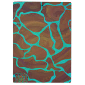 Giraffe Brown en Blauwgroen print Klembord (Achterkant)