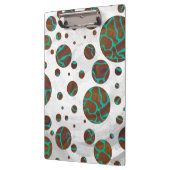 Giraffe Brown en Blauwgroen print Klembord (Links)