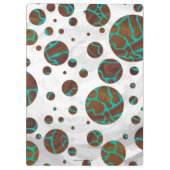 Giraffe Brown en Blauwgroen print Klembord (Achterkant)
