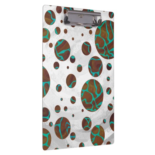 Giraffe Brown en Blauwgroen print Klembord (Rechts)