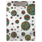 Giraffe Brown en Blauwgroen print Klembord (Voorkant)