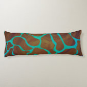 Giraffe Brown en Blauwgroen print Lichaamskussen (Achterkant)