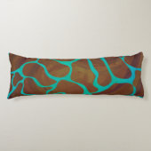 Giraffe Brown en Blauwgroen print Lichaamskussen (Voorkant)