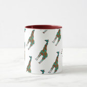 Giraffe Brown en Blauwgroen print Mok (Midden)