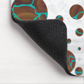 Giraffe Brown en Blauwgroen print Muismat (Hoek)